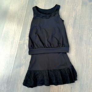 Peachy Tan XS ( More like S) Black Skirt and Top set
